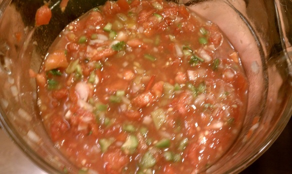 Momma Wags's delicious garden salsa.