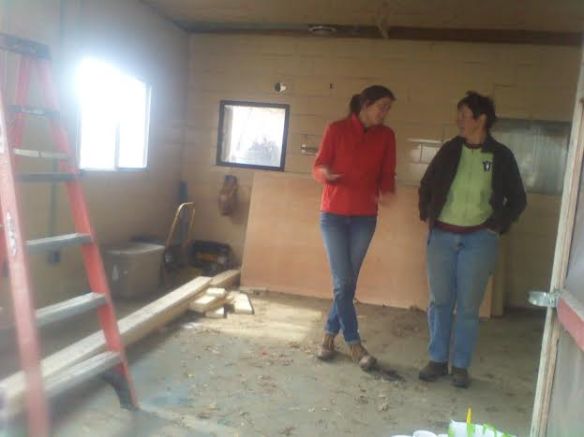 Stef visualizes her cheese room space with Angie from Oley Valley Mushrooms.